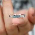 thumbnail image 4 of Rosec Jewels 3 CT London Blue Topaz Eternity Ring with Diamond, Designer London Blue Topaz Gold Ring for Women, 14K Rose Gold, US 11.50, 4 of 7