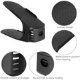 thumbnail image 3 of 10 Pieces Adjustable Shoe Racks, Shoe Stacker / Shoe Holder Set, 3 Height Adjustable, Space-Saving, Non-Slip, Black Plastic, 3 of 3