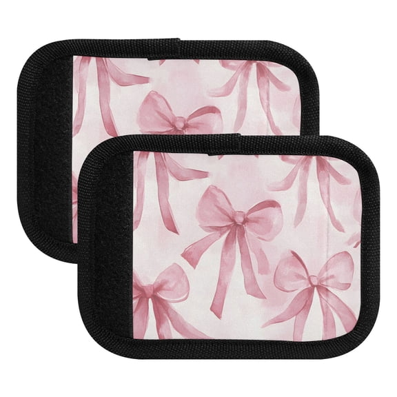 Luggage Handle Wrap for Suitcase 2 Pack Luggage Tag Identifiers for Travel Accessories Watercolor Pink Bow