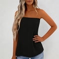 thumbnail image 2 of Fgnfyis Summer Tank Tops for Women Print Strapless Bandeau Casual Sleeveless Loose Holiday Top Women Tank Tops Black M, 2 of 5