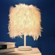 thumbnail image 2 of Juego de 2 lámparas de plumas, lámpara de noche, lámpara de mesa moderna, interruptor de botón, soporte E27, decoración del dormitorio del hogar, blanco, 2 of 5