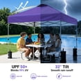 thumbnail image 4 of CHITOOMA 10 x 10ft Pop up Canopy Tent, Instant Outdoor Shelter Easy Portable Straight Leg Canopy Tent, Purple, 4 of 12