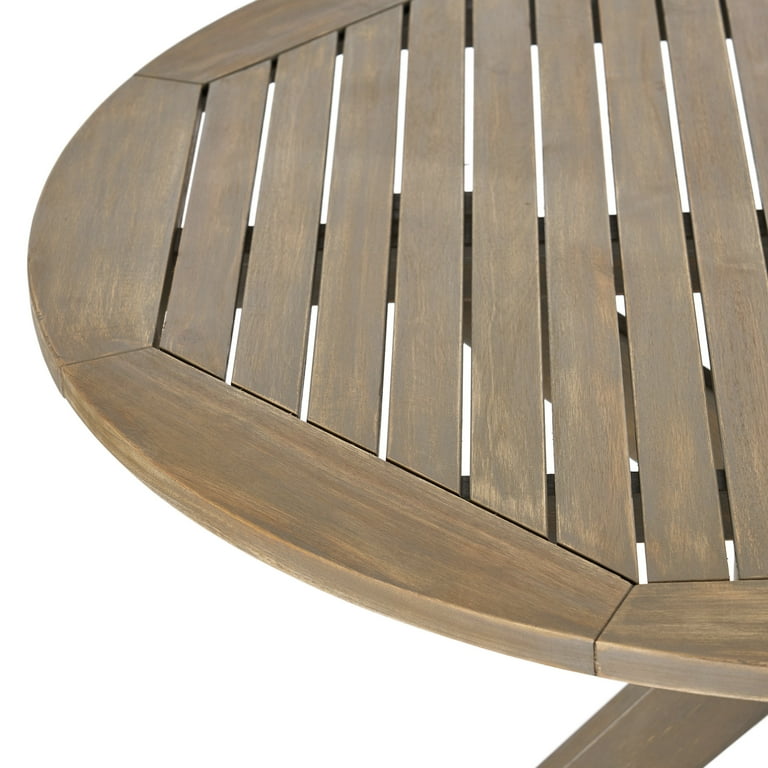 GDF Studio Tara Outdoor Wicker and Acacia Wood Piece Dining Set