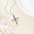 thumbnail image 3 of Colorful Cross Necklace for Women S925 Sterling Silver Crucifix Pendant Christian Jewelry Gifts for Women Men, 3 of 6