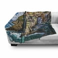 thumbnail image 3 of European Soft Flannel Fleece Throw Blanket, Italian Mediterranean House by Cliffs Dramatic Weather Sea Cinque Terre Print, Cozy Plush for Indoor and Outdoor Use, 50" x 70", Multicolor, by Ambesonne, 3 of 6