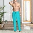 thumbnail image 4 of Salouo Aqua Print Pajama Pants for Men, Lounge Pants Elastic Waistband Casual Men's sleepwear Loungewear Sleep Pajama Pant -XX-Large, 4 of 7