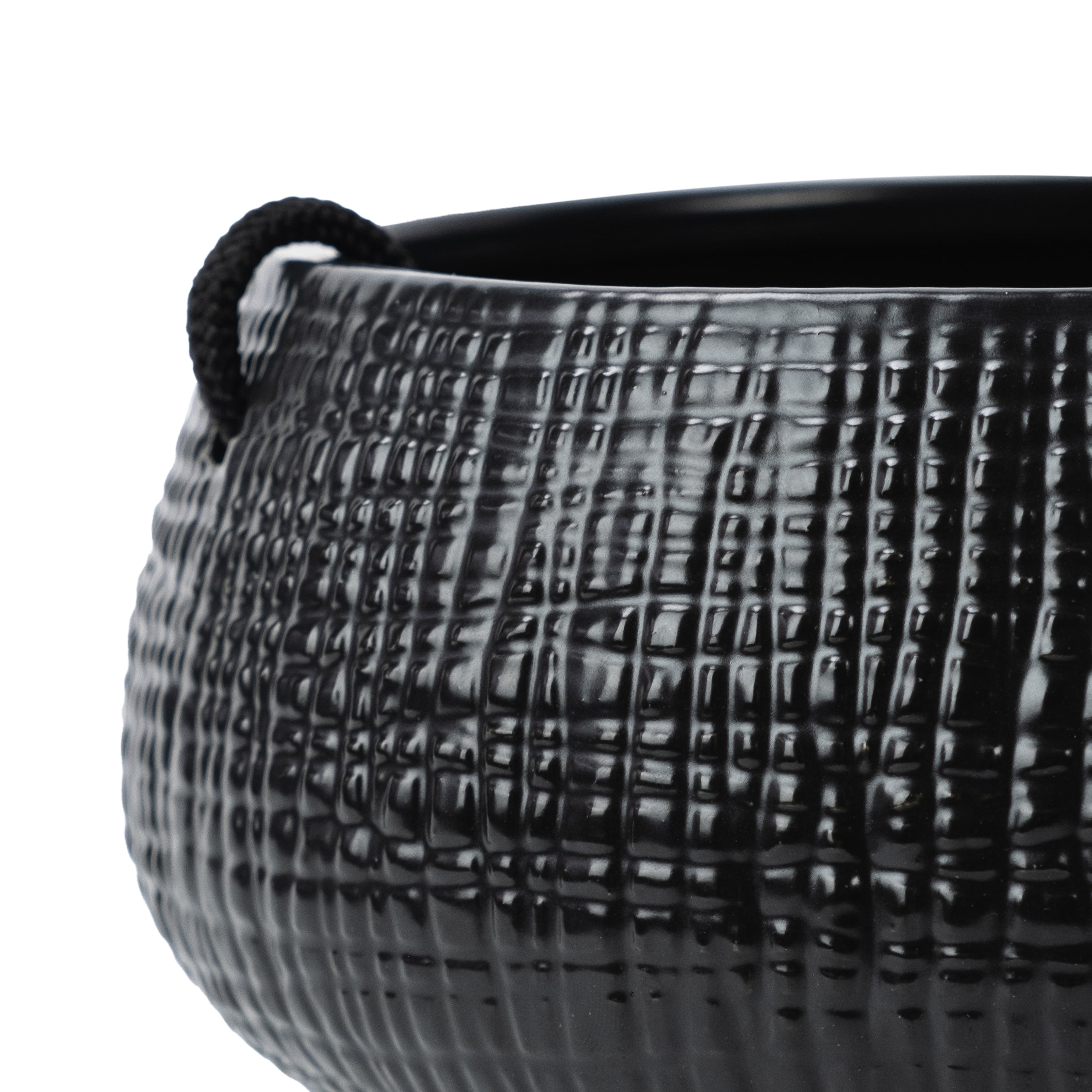 Better Homes & Gardens 8in Black Ceramic Tiffany Hanging Planter