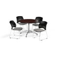 thumbnail image 3 of ofm  mahogany 36-inch round break room table with 4 star chairs - 36", 3 of 5