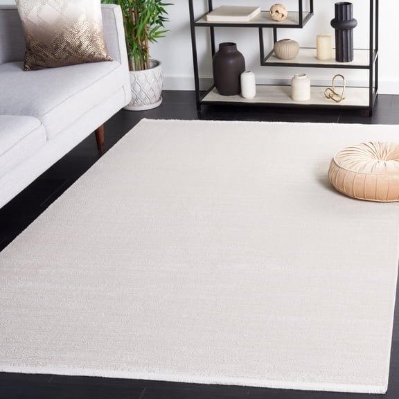 Safavieh Diamond Varvara Solid Polyester Area Rug, Ivory/Beige, 5'3" x 7'6"