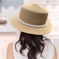 thumbnail image 5 of Sombrero de ala ancha y plana con parte superior de perla para mujer, de circunferencia de 56 a 58 cm, sombrero para el sol, plegable, para exteriores, para verano, 5 of 5