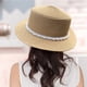 thumbnail image 5 of Sombrero de ala ancha y plana con parte superior de perla para mujer, de circunferencia de 56 a 58 cm, sombrero para el sol, plegable, para exteriores, para verano, 5 of 5