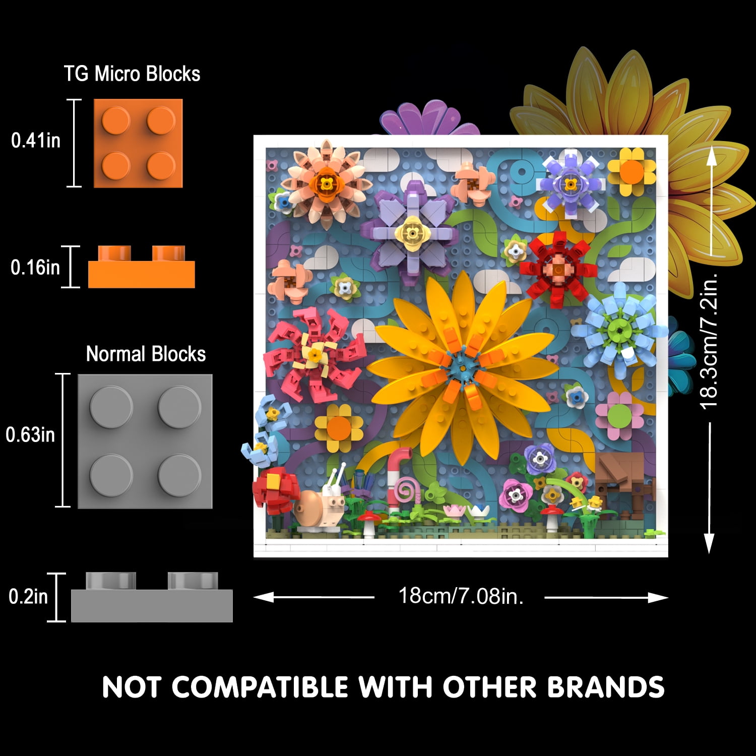 flower world♪ Amazon.com: TG BLOCKS Micro Brick Flower World Building Set