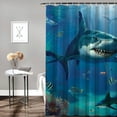 thumbnail image 2 of Orinice Shark Bathroom Decor Set Colorful Luxurious Graphic Polyester Fabric Fashion with Hooks Shower Curtain Set Chic Modern Bathroom Decor 36x72, 2 of 7