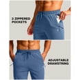 thumbnail image 4 of Pantalones deportivos Pudolla Tall para hombre, largos, con bolsillos con cremallera, color azul pizarra, 4 of 7