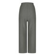 thumbnail image 5 of Kaemgyyd Women's Wide Leg Pants Trendy Solid Color Drawstring Sweat Pants Lightweight Texture Lounge Trousers with Pockets, 5 of 7