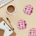 thumbnail image 6 of Multi-Shape Mdf Cork Coaster 4 Pieces Of Anti-Slip, Anti-Wear And Anti-Fouling 3.9in Easy To Clean And Stable Structure Plaid Fall Camo Pink_1 Round Shape, 6 of 7