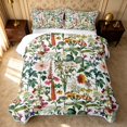 thumbnail image 2 of Erosebridal Tropical Floral Quilt King, Traditional Blossom King Coverlet Set, Reversible, Pastel Botanical, 3-Piece (1 Bedspread and 2 Pillowcases), 2 of 7