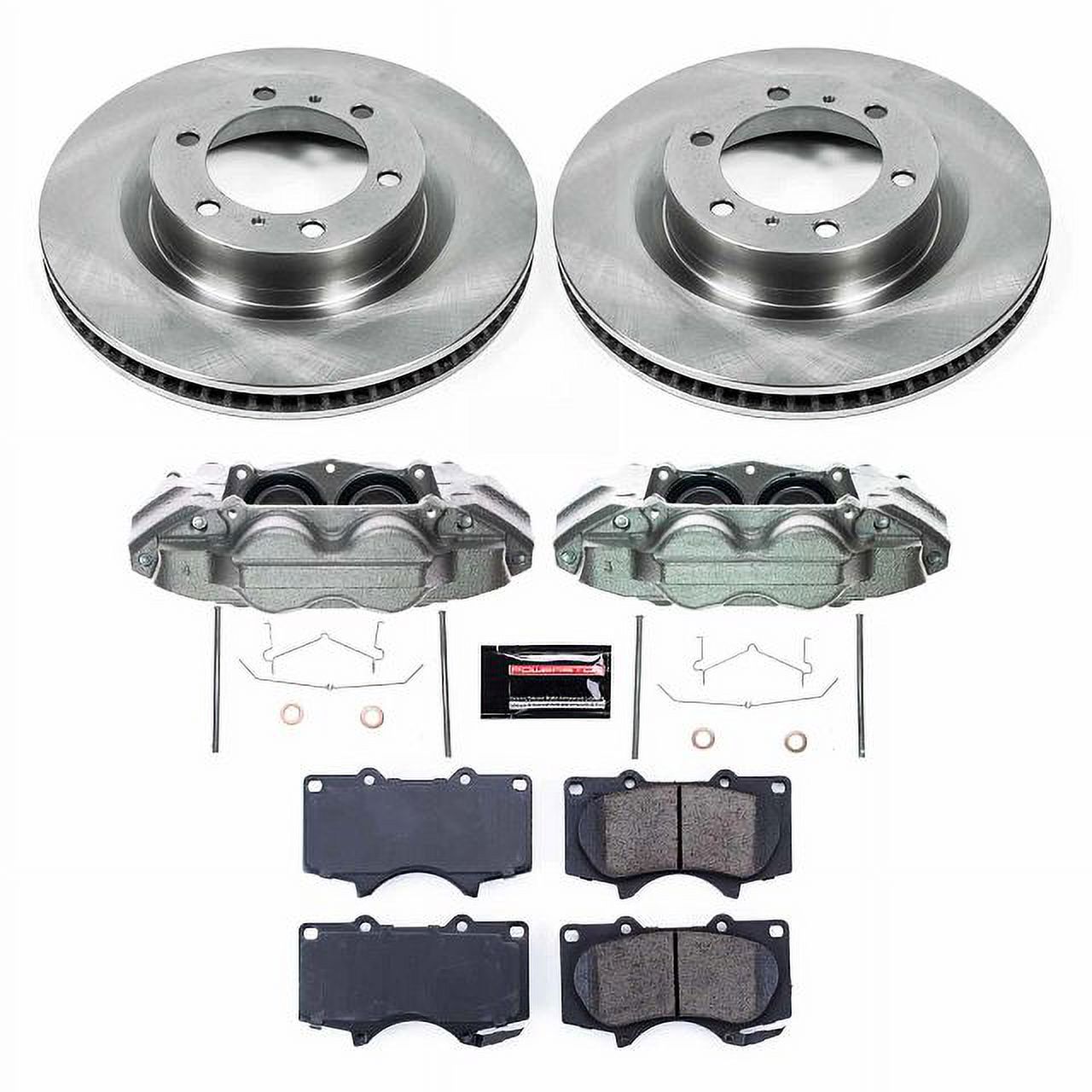 PowerStop Front Stock Replacement Brake Pad and Rotor Kit with Calipers Fits: LEXUS TOYOTA Select Models KCOE5873A