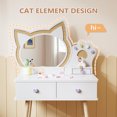 thumbnail image 5 of Ktaxon Kids' Vanity Table and Stool Makeup Dressing Set w/ Mirrors & Drawer, Pink, 5 of 7
