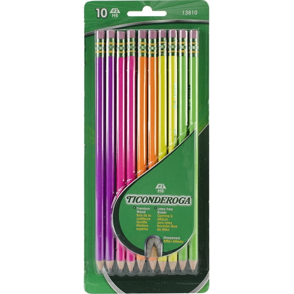 TICONDEROGA Crayons au Néon 10PK