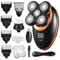 thumbnail image 2 of Afeitadora eléctrica para hombres, recortadora de pelo de barba, maquinilla de afeitar eléctrica 5D flotante, cinco cabezales de hoja, recortadora de pelo de nariz eléctrica, pantalla LCD Tan Jianjun unisex, 2 of 2