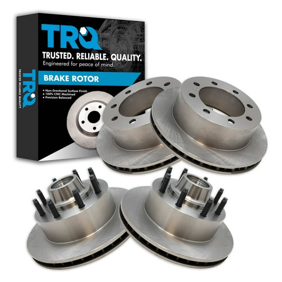 TRQ Front & Rear Brake Rotors Set Fits Select 2003-2007 Ford E-250 1999-2002 E-250 Econoline