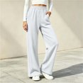 thumbnail image 3 of Levmjia Women Solid Elastic Waist Long Pants Soft Casual Trousers Loose Fit Comfortable Daily Wear Travel Home Outdoor All Season Fashio, 3 of 7