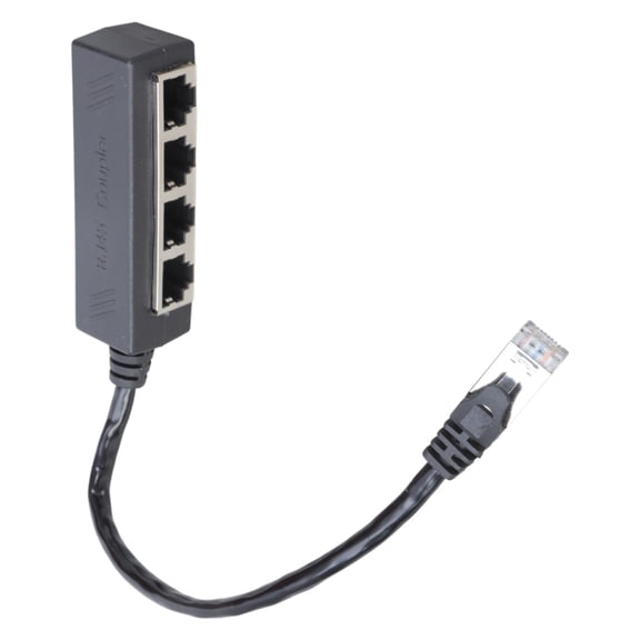 4 Port RJ45 Ethernet Cable Adapter Splitter with No Loss Expand Single Port into Four for Efficient Networking