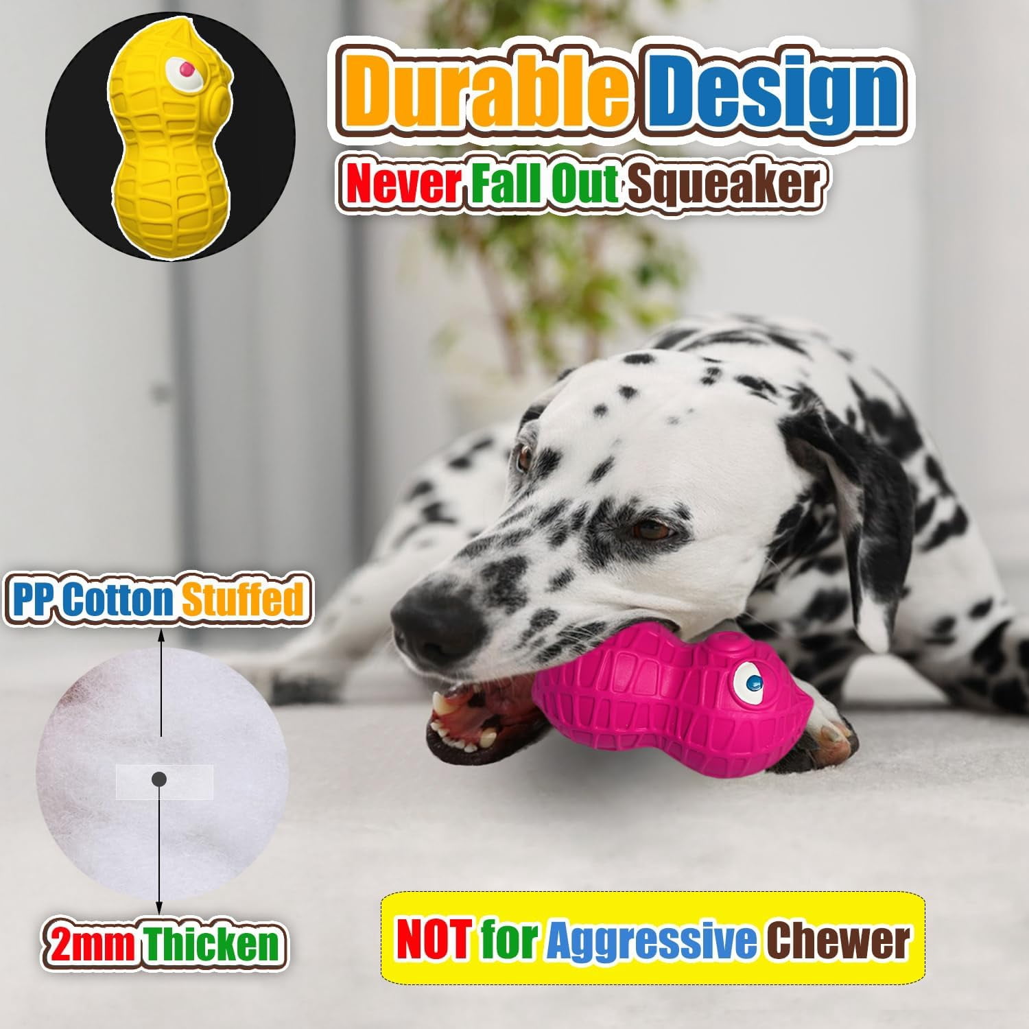 Latex Squeaky Dog Toys for Large Dogs – Natural Latex Dog Squeaky Balls for Dogs Big, Soft Rubber Dog Squeak Toys with Squeaker, Interactive Fun for Indoor & Outdoor Play
