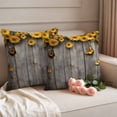 thumbnail image 2 of Yellow Sunflower Outdoor Waterproof Pillow Covers, Butterfly Spring Floral Wooden Grain Decorative Square Throw Pillowcase Sofa Cushion Sham for Patio/Couch/Chair, 18"x18" 2 Pack, 2 of 8