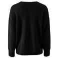 thumbnail image 4 of Solid Color Oversized V Neck Casual Versatile Knitted Pullover Sweater Soft Comfortable Everyday Wear For Fall Winter Fashion, 4 of 5