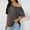 Gray, variant on Stylish Olyvenn Womens Off One Shoulder Tops Summer Short Sleeve Casual Loose Fit Shirts Fashion Blouse Tee Trendy Going Out Tops Gray S