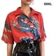 thumbnail image 2 of Qarigey Hombres Mujeres Camisa de playa hawaiana Casual Abotonado Manga corta Dragón simple Transpirable Estilo étnico Camiseta diaria Camisetas Rojo XXXL, 2 of 6