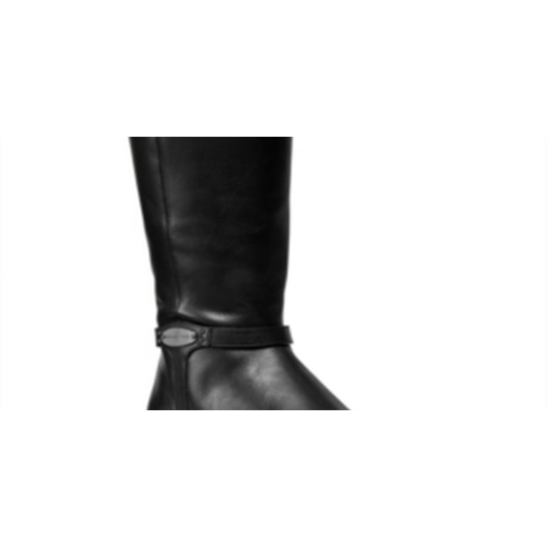 Michael kors black deals leather riding boots