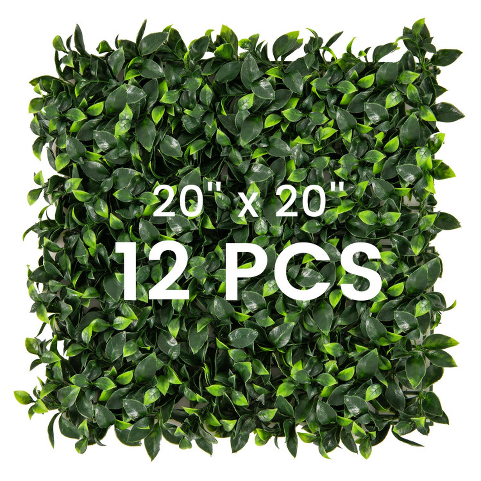 Vebreda Artificial Plant Decor, 12 Pieces 20 x 20 Inch Artificial Topiary Gardenia Shrub Grass Panels, Lush and Realistic Appearance