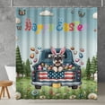 thumbnail image 2 of Happy Easter Schnauzer American Flag Truck Bunny Ears Shower Curtain Miniature Schnauzer Dog Lover Waterproof Bathroom Bathtub Curtain - 03001, 2 of 5