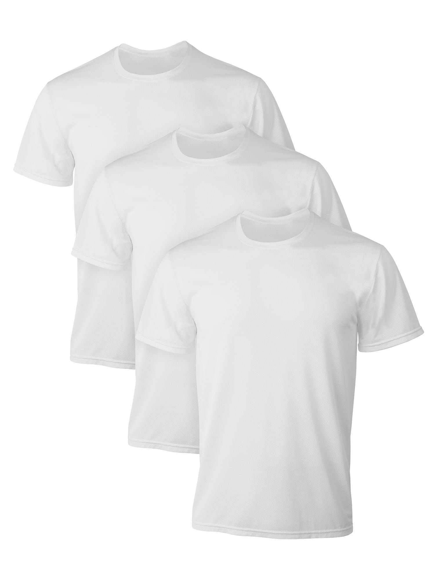Hanes XTemp Men's All Day Breathable Mesh Crewneck Undershirt, White 3