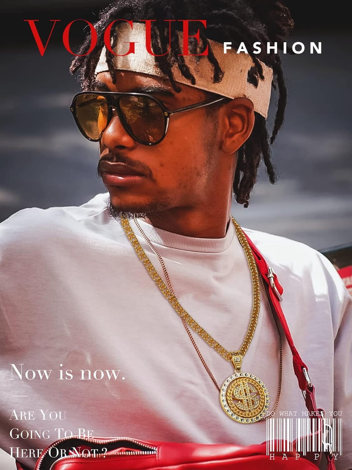 Necklace,Rotatable Rapper Alloy Zircon Necklace, Standard Configuration For Men And Women,Hip-Hop Men's Necklace Trendsetter Accessories, Punk Fashion Trend Gifts,