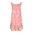 thumbnail image 5 of Gunia Teen Girls Nightgowns Pjs For Girls Summer Floral Printed Tiered Ruffle Spaghetti Strap Soft Cute Casual A Line Boho Dress For Party Birthday Night Gowns Sleepwear Orange 11-12 Years, 5 of 6