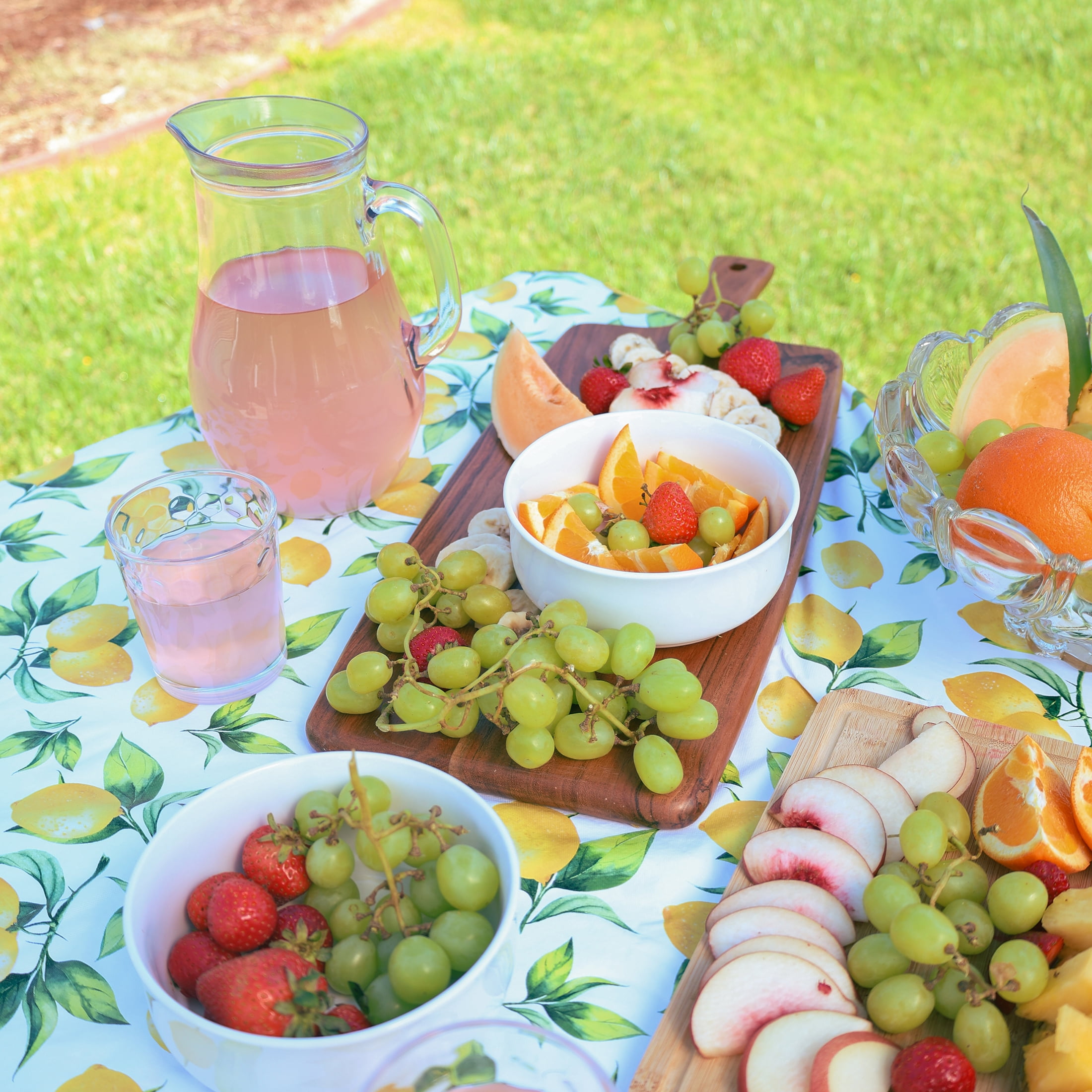 Con-Tact Brand Yard Goods Vinyl Fabric with Flannel Backing, Pre-Cut Fruits & Lemons, 60 in. x 72 in.