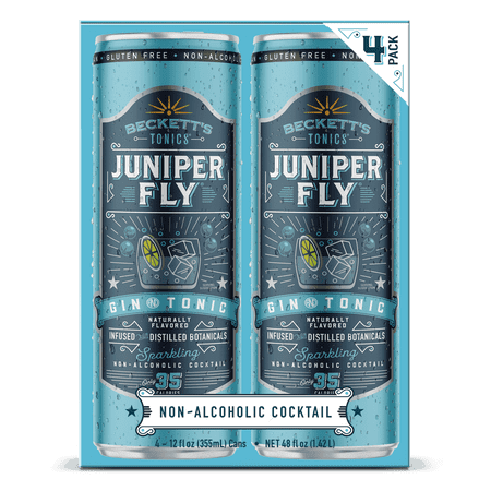 Beckett's Gin and Tonic Non-Alcoholic Mocktail, 4 Pack, 12oz cans
