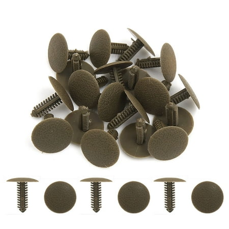 30 Rivets Plastique Auto 8mm | Type à Pousser, Couleur Beige | Pour Pare-chocs, Ailes, Garnitures Intérieures