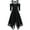 Black, variant on Wirziis Halloween Costumes for Women Gothic Black Dress, Plus Size Lace Trim Sleeve Gothic Style Dress