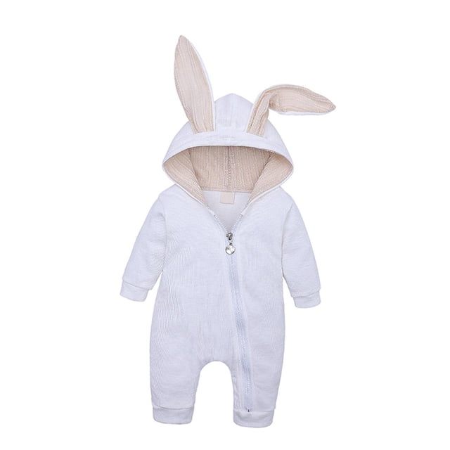 Mameluco de manga larga Mono de bebé Trajes Bebé infantil Blanco (6) Sunnimix Unisex mono mono