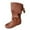 Brown, variant on Oyedens Women's Mid Calf Boots Fashion Slouchy No Heels Strappy Casual Winter Fall Boots for Women