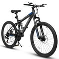 thumbnail image 1 of Bicicleta de montaña de suspensión completa de 27,5 pulgadas, amortiguadores dobles delanteros y traseros, frenos de disco mecánicos, 21 velocidades, adecuado para hombres y mujeres, 1 of 5