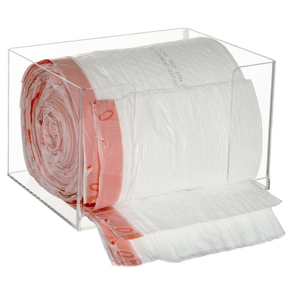 Aphbrada Extra Large Trash Bag Dispenser Roll Holder, Wall Mount Acrylic Garbage Bag Dispenser Roll Holder for Kitchen Cabinet, Trash Waste Bin Liners Organizer Under Sink, Clear