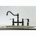 thumbnail image 2 of Kingston Brass KS3275PLBS Restoration 8-Inch Bridge Kitchen Faucet with Sprayer, Oil Rubbed Bronze, 2 of 5