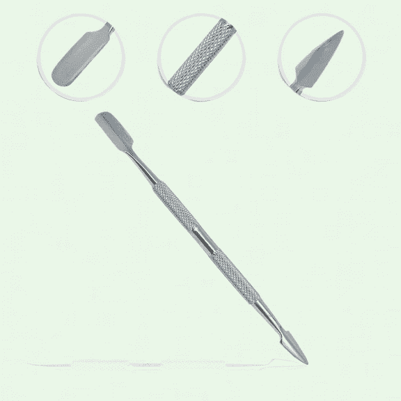 Professional Stainless Steel Cuticle Pusher and Spoon Nail Cleaner