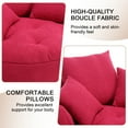 thumbnail image 5 of MOONMISS Boucle Upholstered Tufted Soft Barrel Accent Living Room Chair with Toss Pillows-Pink, 5 of 6